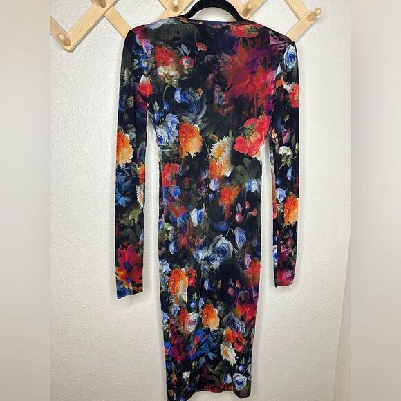 Fuzzi Embroidered Dress Deep Floral Sz L NWT - Picture 8 of 10